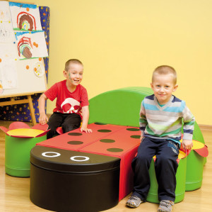 Custom Factory Ladybug Shaped Modular Soft Play Set for Kids Playroom and Nursery