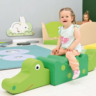 Custom Factory Crocodile Shaped Soft Climbing Toy for Kids Playroom and Nursery