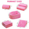 Crafted Manufacturer Pink Glow Velvet Ball Pit Set Soft Foam Play Pool for Toddlers