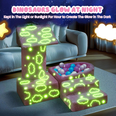 Crafted Manufacturer Pink Glow Velvet Ball Pit Set Soft Foam Play Pool for Toddlers