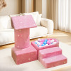 Crafted Manufacturer Pink Glow Velvet Ball Pit Set Soft Foam Play Pool for Toddlers