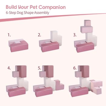 Specialized Workshop Modular Kids Play Sofa 7 PCS Pink Foam Couch for Soma Cube Play