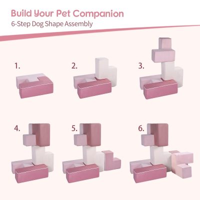 Specialized Workshop Modular Kids Play Sofa 7 PCS Pink Foam Couch for Soma Cube Play