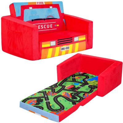 OEM ODM Supplier Car Shaped Folding Kids Sofa Soft Foam Couch for Playroom and Bedroom