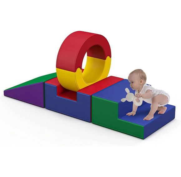 Crafted Manufacturer Crawling and Sliding Soft Foam Play Tunnel Set for Toddlers