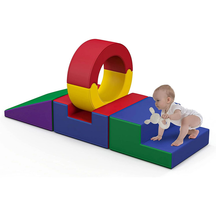 Crafted Manufacturer Crawling and Sliding Soft Foam Play Tunnel Set for Toddlers