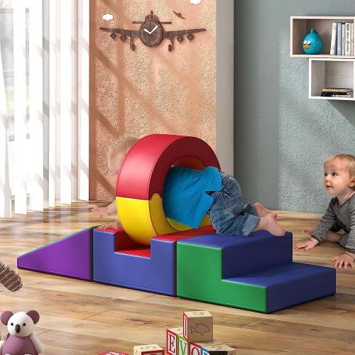 Crafted Manufacturer Crawling and Sliding Soft Foam Play Tunnel Set for Toddlers