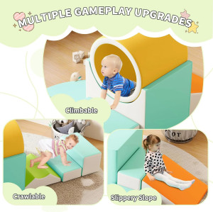 Specialized Workshop 11 PCS Soft Play Foam Climbing Blocks with Tunnel for Toddlers