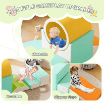 Specialized Workshop 11 PCS Soft Play Foam Climbing Blocks with Tunnel for Toddlers