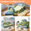 Custom Factory 18PCS Kids Soft Play Couch Modular Foam Sofa Convertible Building Fort for Living Room