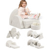 Custom Factory Grey Kids Single Sofa Modular Play Couch Foam Toy Sofa for Playroom and Bedroom