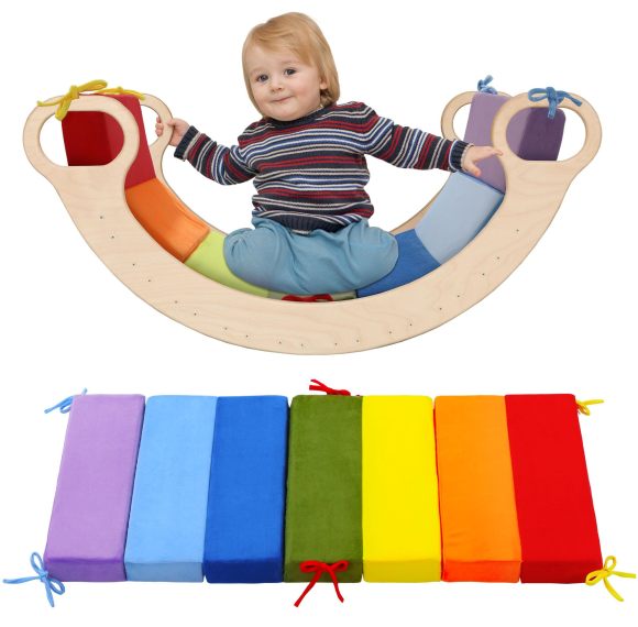 Custom Factory Cushion for Climbing Arch Rainbow Toddler Play Set Detachable Rocker Pillow for Kids