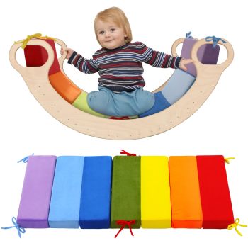 Custom Factory Cushion for Climbing Arch Rainbow Toddler Play Set Rocker Pillow