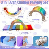 Custom Factory Cushion for Climbing Arch Rainbow Toddler Play Set Rocker Pillow