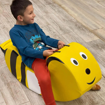 Custom Factory Bee Shape Kids Foam Rocking Horse Soft Seat for Indoor Play