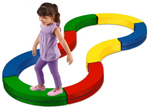 Custom Kids Foam Balance Beam Rainbow Bridge and Ring Connectable Soft Play Indoor Toys