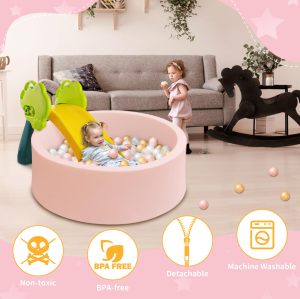OEM Custom Kids Foam Pink Ball Pit Soft Play Pool for Indoor Playground and Living Room