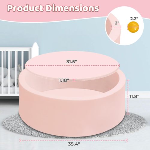 OEM Custom Kids Foam Pink Ball Pit Soft Play Pool for Indoor Playground and Living Room