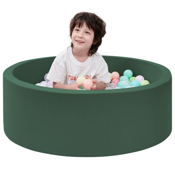 Dark Green Kids Foam Ball Pit Factory OEM Custom Soft Play Pool for Indoor Playground and Home Use