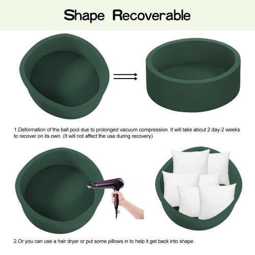 Dark Green Kids Foam Ball Pit Factory OEM Custom Soft Play Pool for Indoor Playground and Home Use