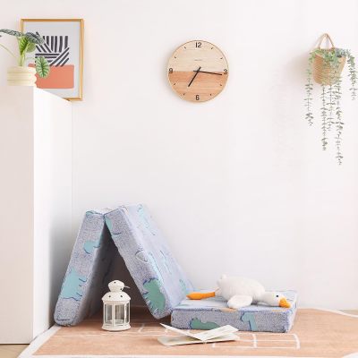 Kids Luminous Velvet Folding Sofa Bed Factory OEM Custom Soft Foam Couch for Playroom