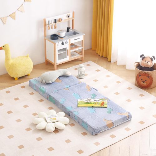 Kids Luminous Velvet Folding Sofa Bed Factory OEM Custom Soft Foam Couch for Playroom