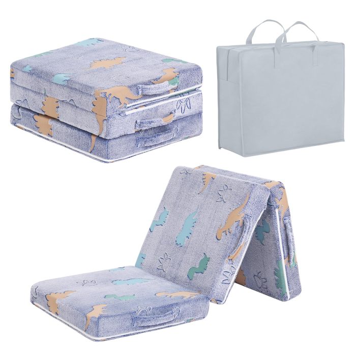 Kids Luminous Velvet Folding Sofa Bed Factory OEM Custom Soft Foam Couch for Playroom and Bedroom Use