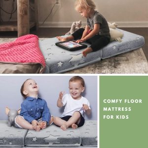 Glow Star Pattern Kids Foldable Floor Mattress Factory OEM Trifold Nap Mat for Toddlers