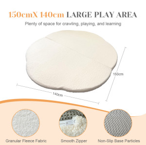 Round Foldable Cushion with Velvet Cover Factory OEM Soft Floor Mat for Kids Playroom and Home Use