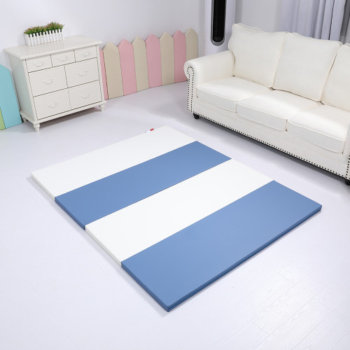 Custom Blue and White Leather Kids Foam Mat Factory OEM Soft Rectangular Rest Pad