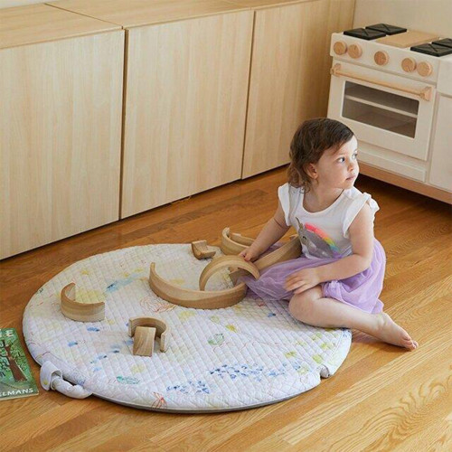 Round Baby and Toddler Foam Mat with Removable Fabric Cover Factory Soft Floor Cushion