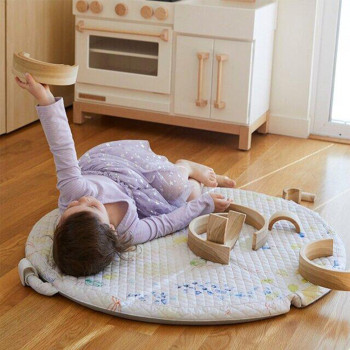 Round Baby and Toddler Foam Mat with Removable Fabric Cover Factory Soft Floor Cushion
