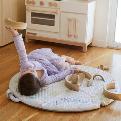 Round Baby and Toddler Foam Mat with Removable Fabric Cover Factory Soft Floor Cushion