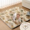 Factory Custom Blissful Diary Large Foam Baby Play Mat 71x59 Inch Foldable Washable Crawling Pad in Earth Tones