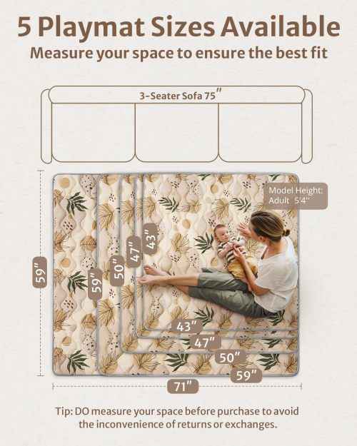 Factory Custom Blissful Diary Large Foam Baby Play Mat Foldable Washable Crawling Pad