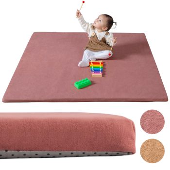 Factory Custom Large Padded Baby Play Mat OEM Soft Foam Floor Pad with Plush Fabric for Safe