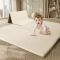 Factory Custom Beige PU Leather Foam Baby Play Mat OEM Waterproof Trifold Floor Pad