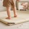 Factory Custom Beige PU Leather Foam Baby Play Mat OEM Waterproof Trifold Floor Pad