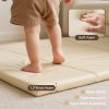 Factory Custom Beige PU Leather Foam Baby Play Mat OEM Waterproof Trifold Floor Pad for Toddlers and Infants