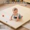 Factory Custom Beige PU Leather Foam Baby Play Mat OEM Waterproof Trifold Floor Pad