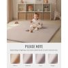 OEM Vegan Leather Baby Play Mat Thick Foam Waterproof Playpen Floor Cushion in Taupe 50x50