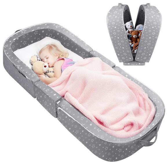 Professionally Designed Portable Toddler Travel Bed OEM Foldable Soft Foam Crib with Washable Cover