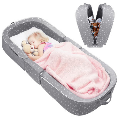 Professionally Designed Portable Toddler Travel Bed OEM Foldable Soft Foam Crib with Washable Cover
