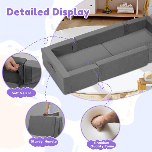 3-in-1 Convertible Toddler Travel Beds OEM Portable Floor Sofa Bed with High-Density Foam