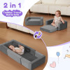 Professionally Designed 3-in-1 Convertible Toddler Travel Bed OEM Portable Floor Sofa Bed with High-Density Foam and Washable Cover