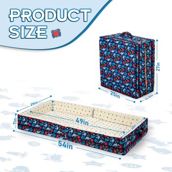 Compact & Portable Foldable Toddler Travel Beds OEM Soft Foam Floor Crib with Washable Cover