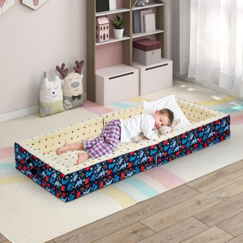 Compact & Portable Foldable Toddler Travel Beds OEM Soft Foam Floor Crib with Washable Cover