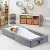 Travel-Friendly Foldable Toddler Bed OEM Soft Foam Floor Crib with Washable Cover and Safety Rails