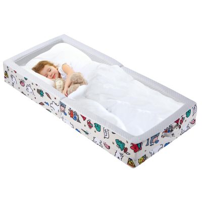 Portable & Foldable Toddler Travel Bed OEM Soft Foam Floor Mattress with Washable Cover and Safety Rails