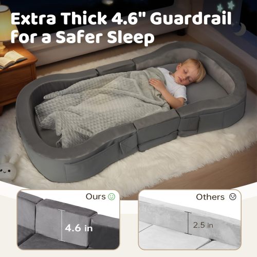 Custom OEM Toddler Travel Beds Foldable Portable Soft Foam Floor Bed for Living Room